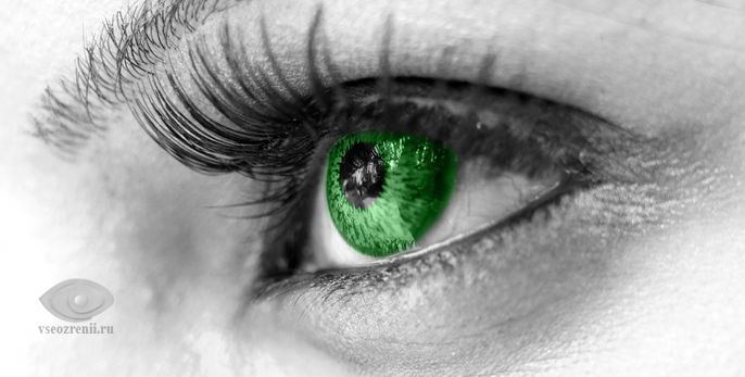 зеленая контактная линза
