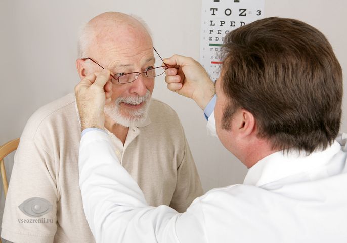пожилой мужчина у офтальмолога